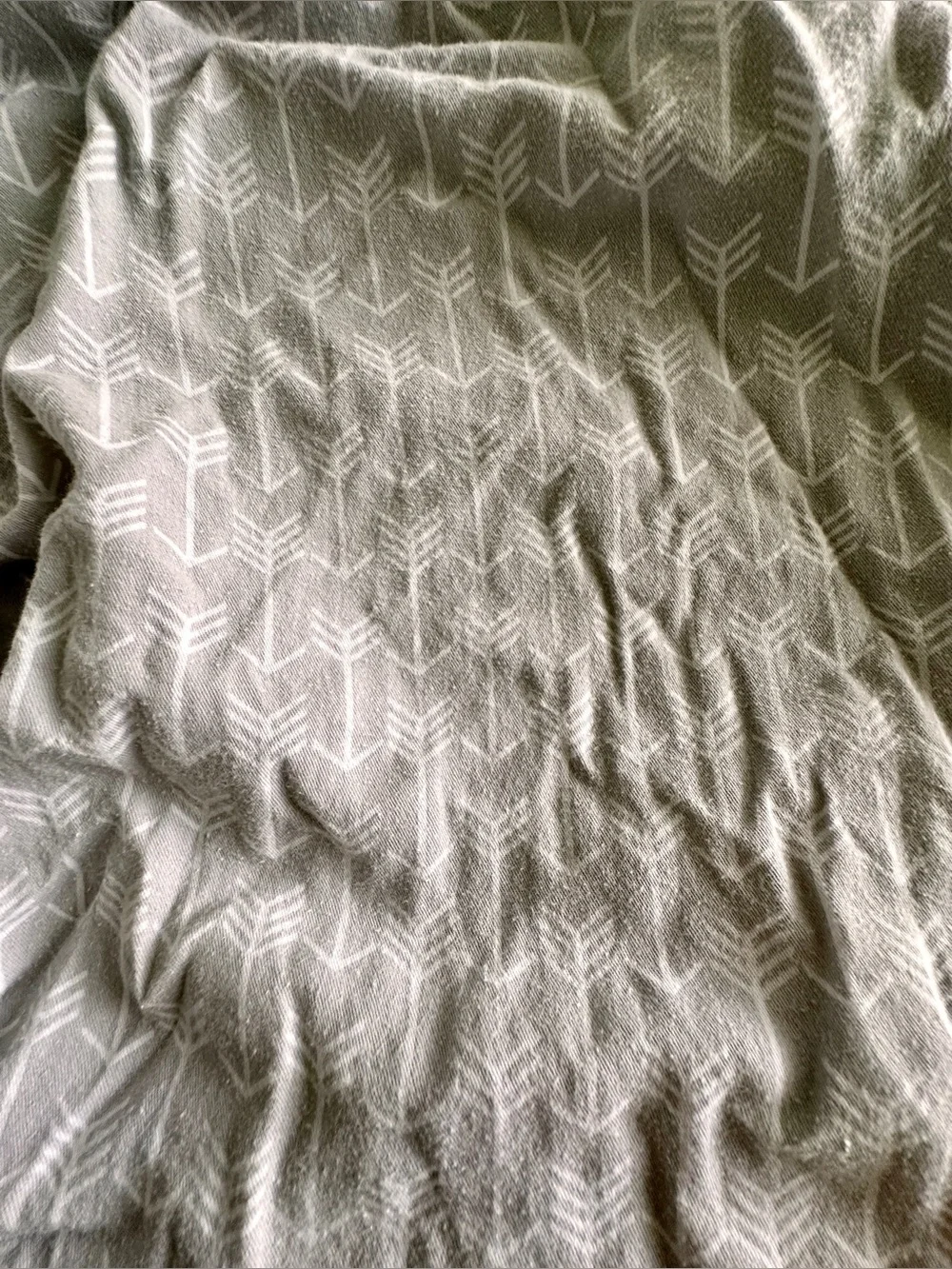 Set of 3 Infant Crib Sheets, Tribal/Woodland Theme (2 White, 1 Gray)
